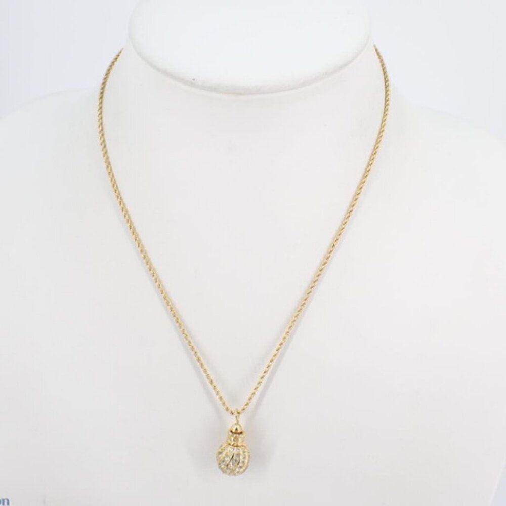 ✨ Stunning Christian Dior Vintage Gold Crystal Ball Necklace ✨ - Picture 4 of 5